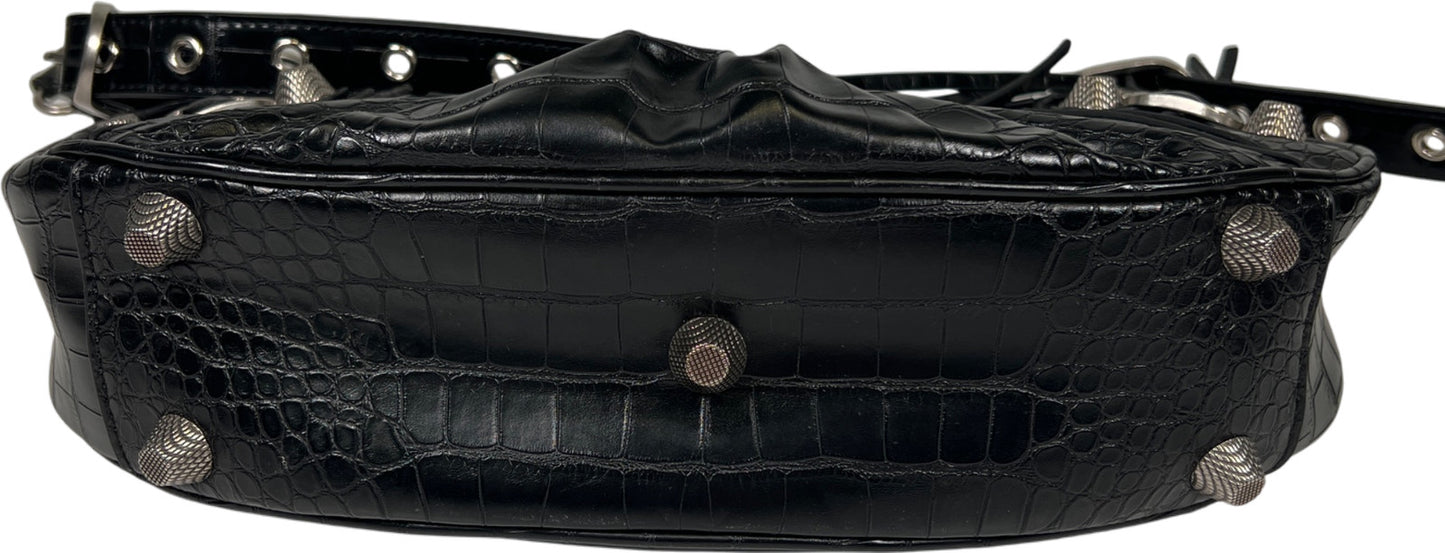 Balenciaga Black Leather Le Cagole Bag Small Satchel Bag Purse