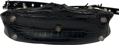 Balenciaga Black Leather Le Cagole Bag Small Satchel Bag Purse