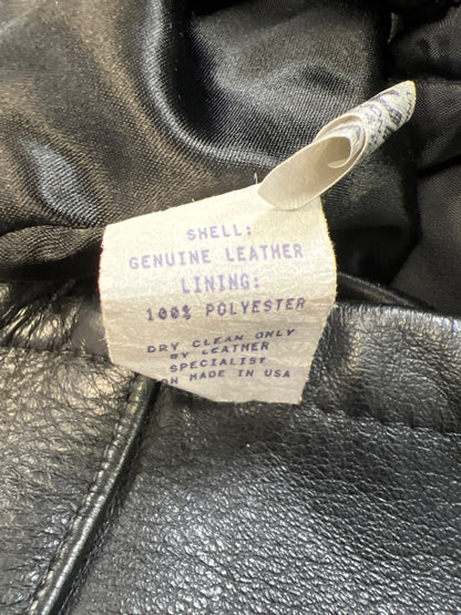 Reed Men’s Black Removable Liner Leather Full Zip Jacket - L