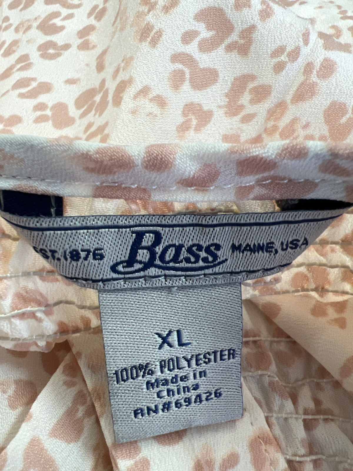 G.H Bass Women’s Pink/Ivory 3/4 Sleeve Blouse - XL