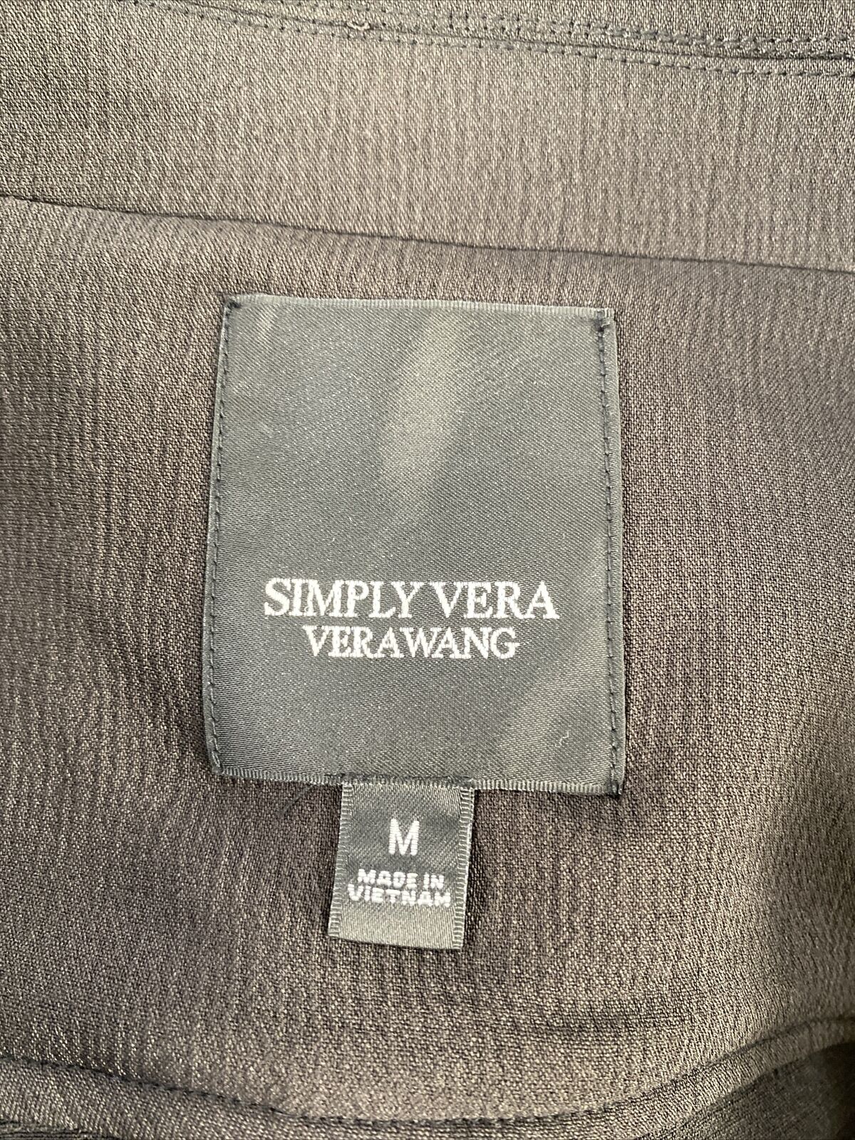 Simply Vera Wang Women's Black Tie Front Button Vest Jacket - M