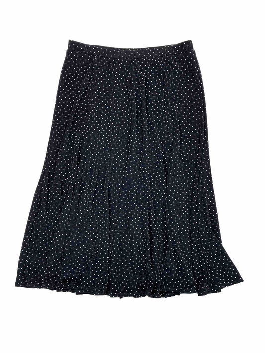 Chico's Travelers Women's Black Polka Dot Stretch Midi Skirt - 1/US 10