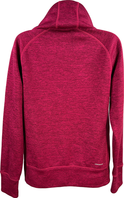 Adidas Women’s Pink Heathered Fleece Lined Full Zip Hooded Sweatshirt - M