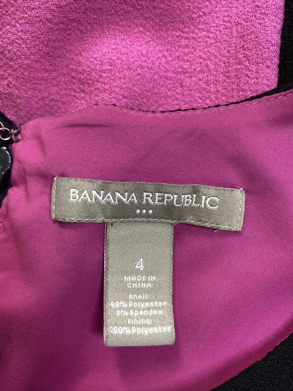 Banana Republic Vestido recto hasta la rodilla sin mangas, negro/rosa, para mujer - 4