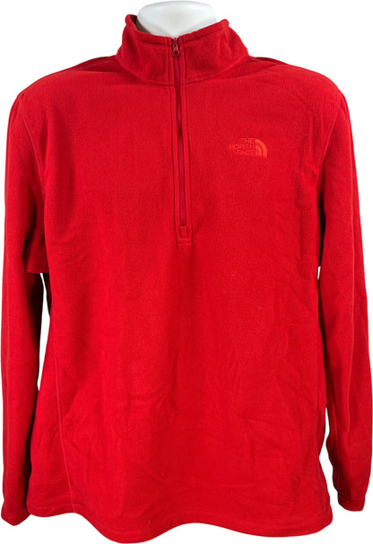 The North Face Men’s Red 1/4 Zip Long Sleeve Pullover Fleece Jacket - L
