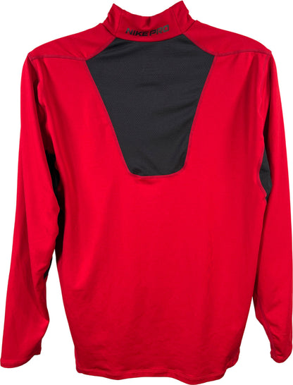 Nike Pro Men’s Red/Black Fitted Long Sleeve Athletic Shirt - XXL