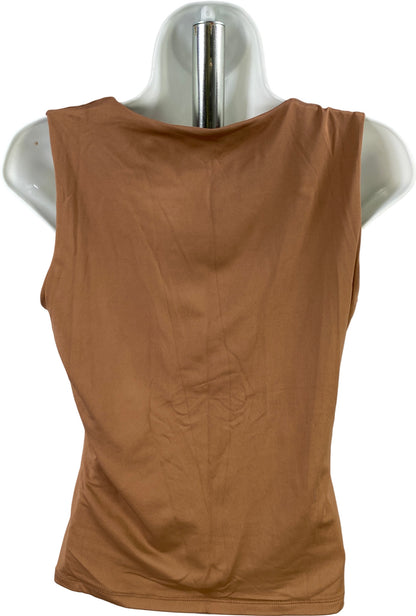 Tahrari Women’s Brown Modern Essentials Sleeveless Tank Top - M