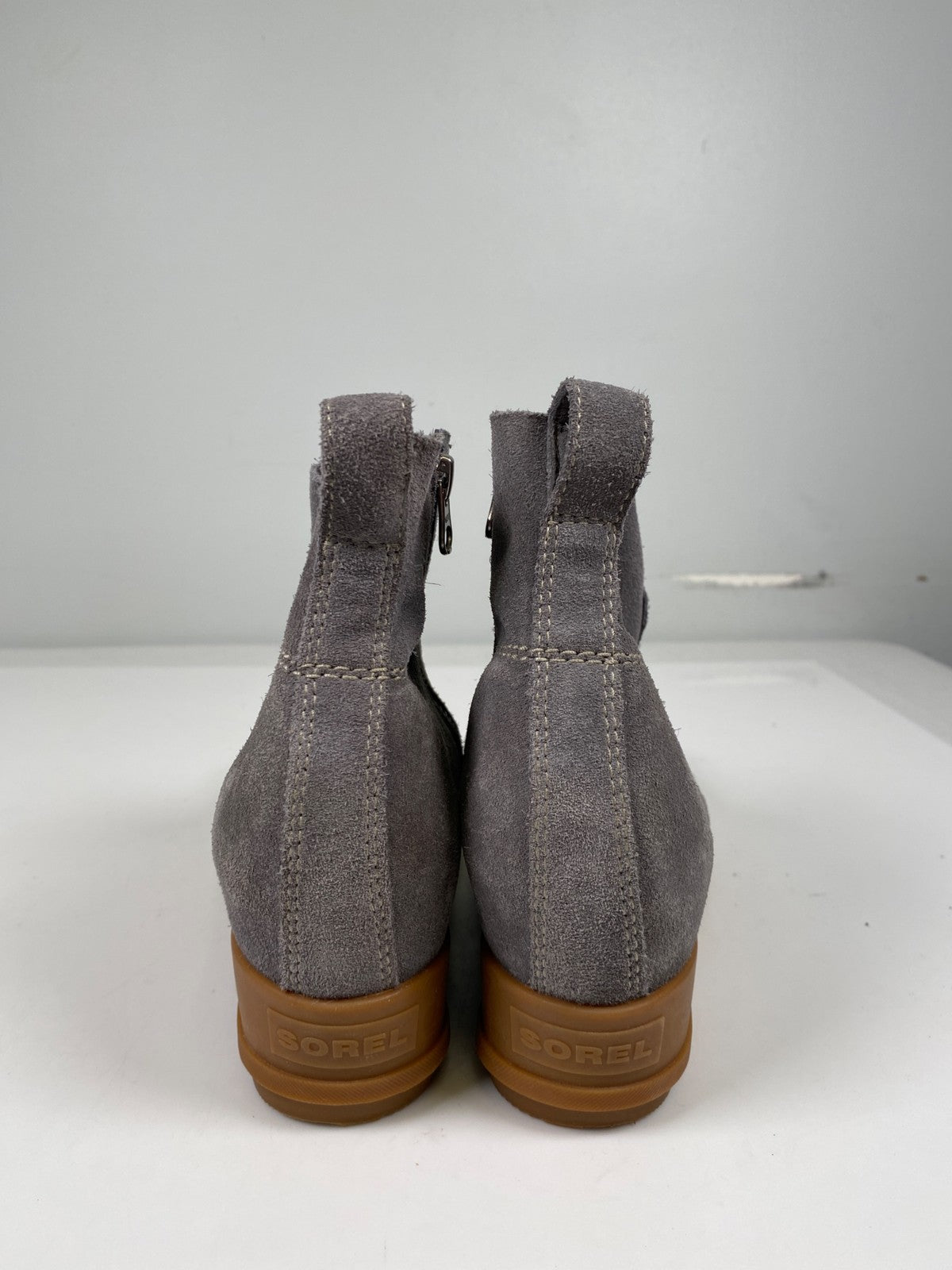 Sorel Women’s Gray Suede Evie Ankle Wedge Booties - 8.5