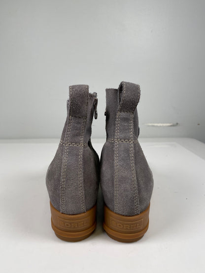 Sorel Women’s Gray Suede Evie Ankle Wedge Booties - 8.5