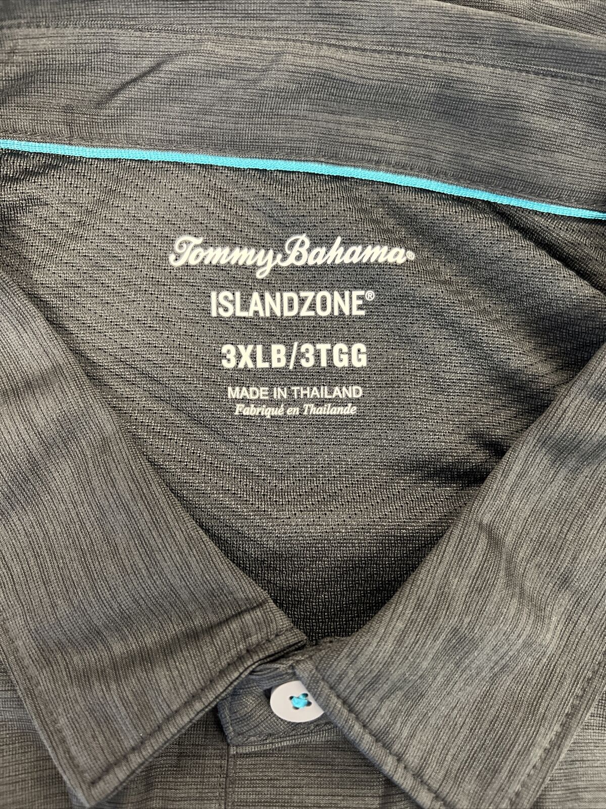 Tommy Bahama Men's Charcoal Gray Island Zone Mesh Polo Shirt - Big 3XLB