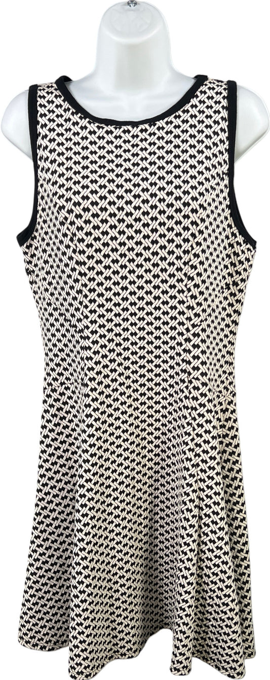 Ren Kane Women’s Black/White Sleeveless Fit and Flare Dress - L
