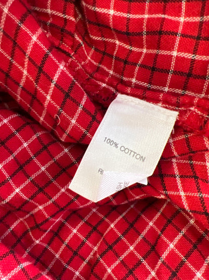 J.Jill Women’s Red Plaid Long Sleeve Button Up Shirt - L Petite