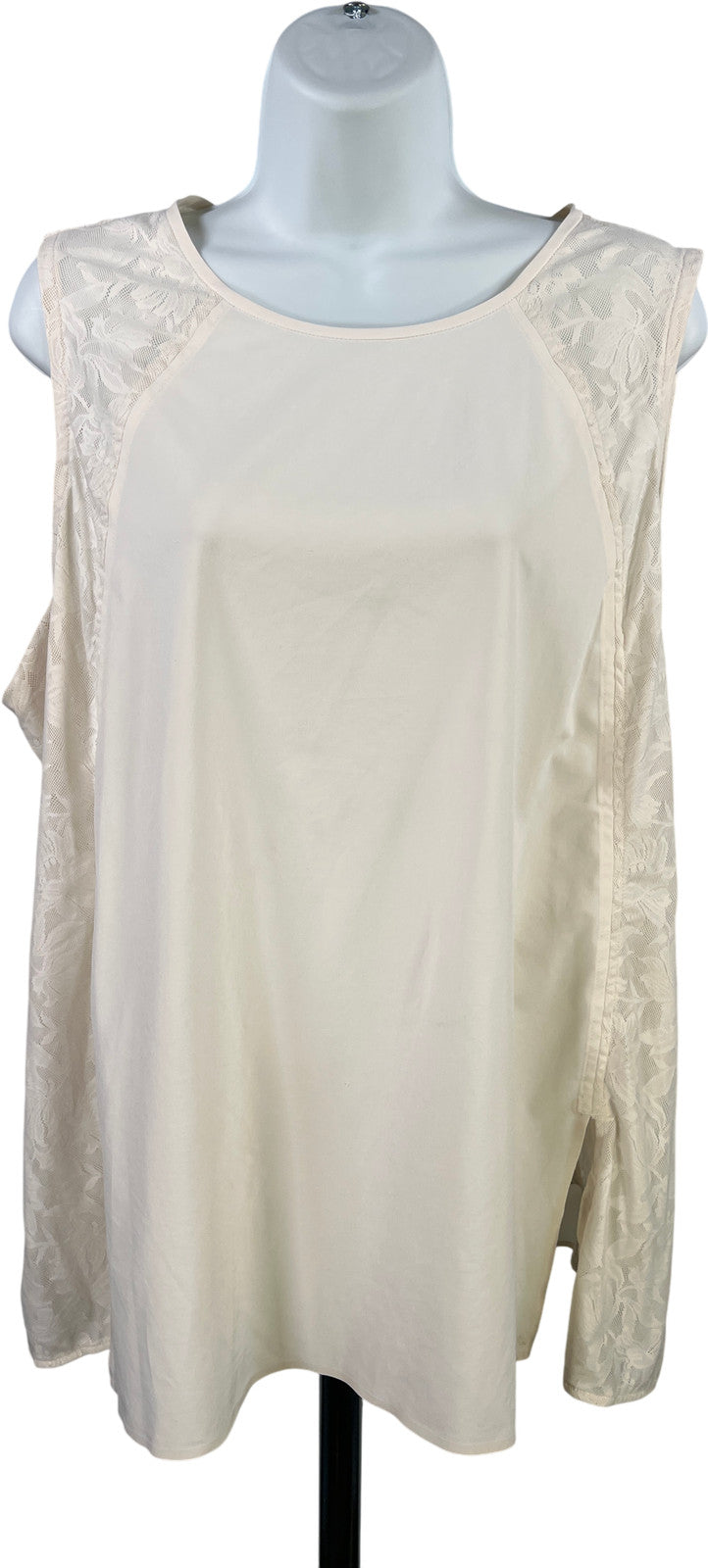 Athleta Women’s Ivory Lace Trim Sleeveless Tank Top - 1X Plus