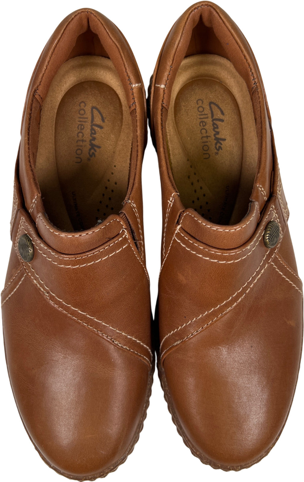 Clarks Collection Women’s Brown Leather Caroline Pearl Walking Shoes - 8