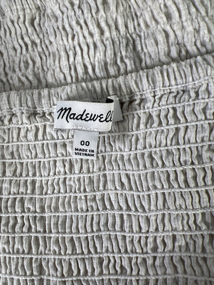 Madewell Women’s Ivory Corduroy Crop Button Up Top - 00