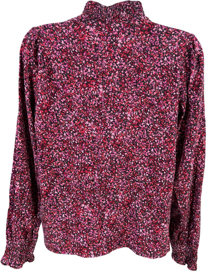 J.Jill Women’s Pink/Purple Long Sleeve Keyhole Front Blouse - S