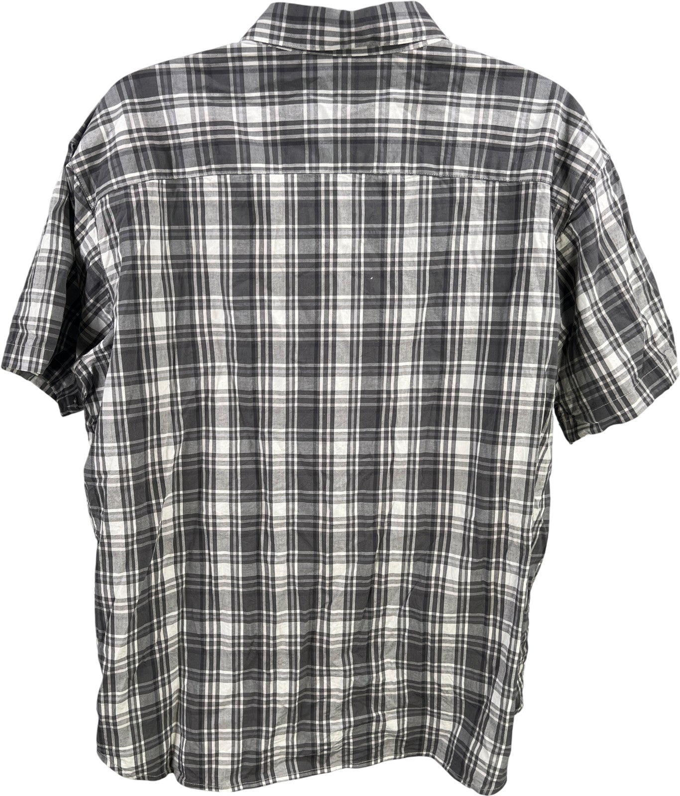 Columbia Men’s Gray Plaid Regular Fit Short Sleeve Button Up Shirt - XXL