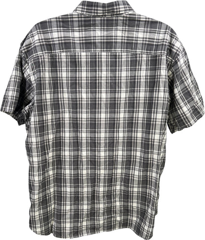 Columbia Men’s Gray Plaid Regular Fit Short Sleeve Button Up Shirt - XXL