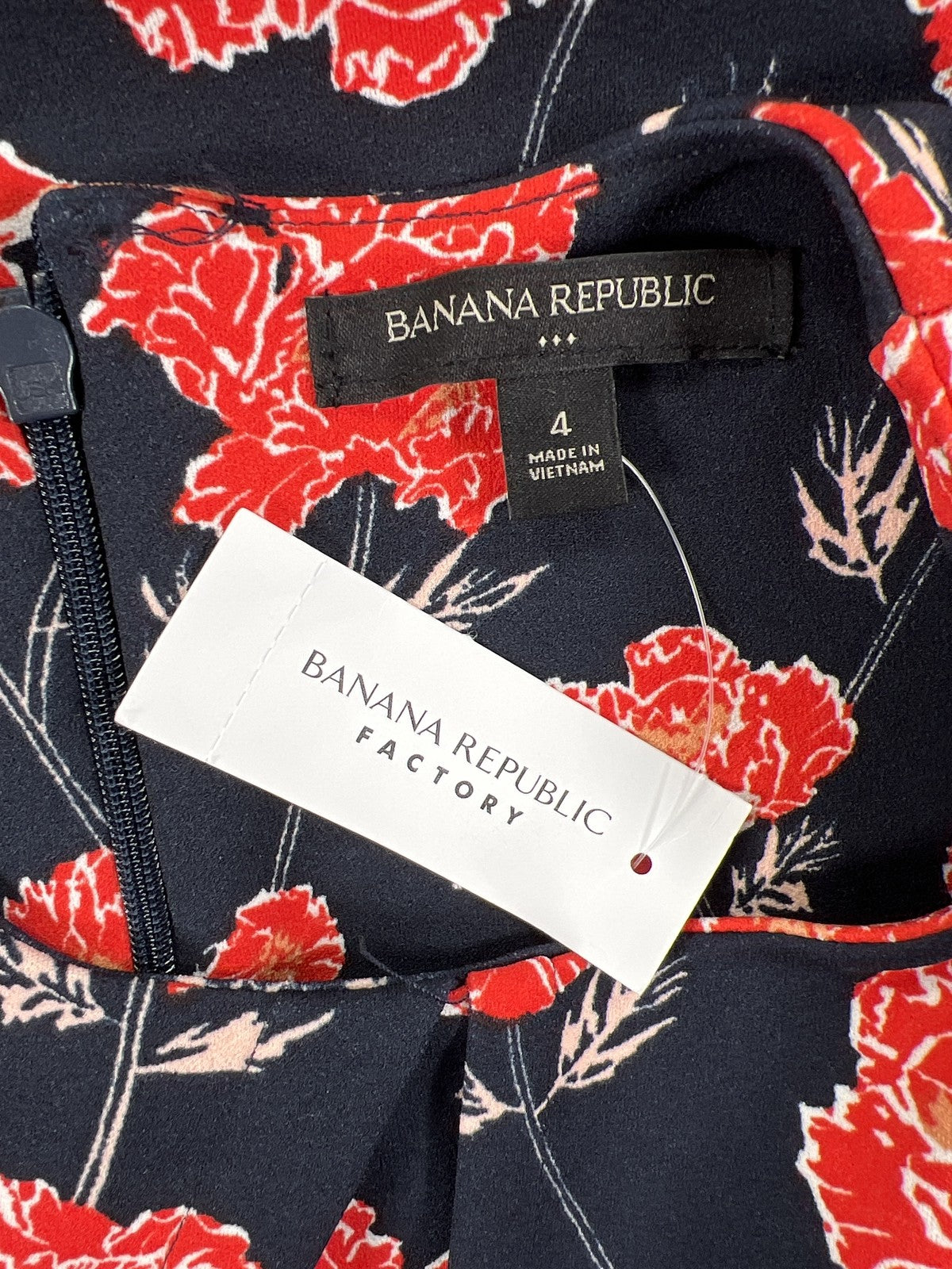 NEW Banana Republic Women’s Blue Floral Sleeveless Sheath Dress - 4