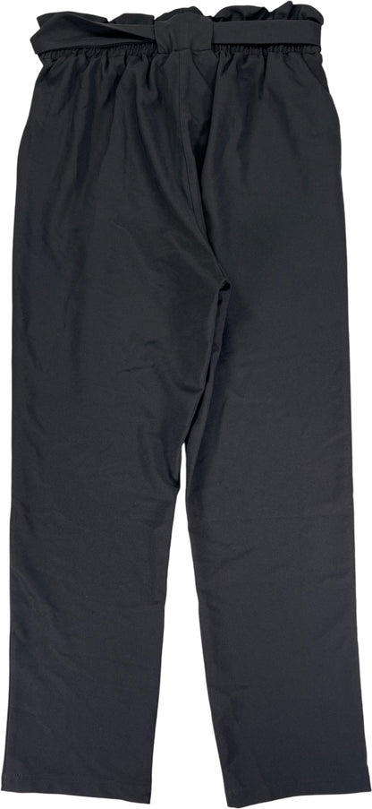 Grace Karin Women’s Black Cinch Belted Waist Straight Leg Pants - M