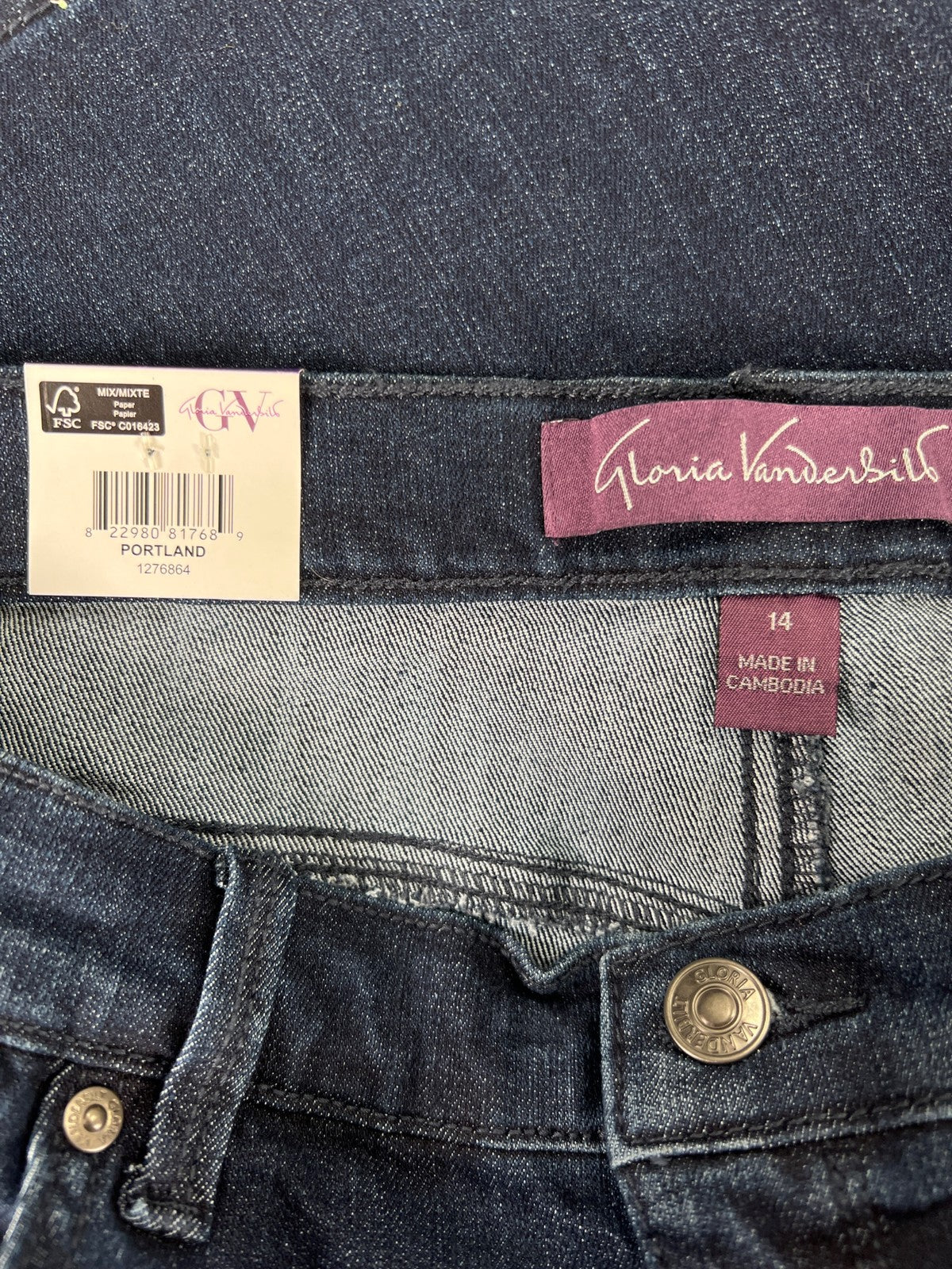 Gloria Vanderbilt Women’s Dark Wash Amanda High Rise Tapered Leg Jeans - 14