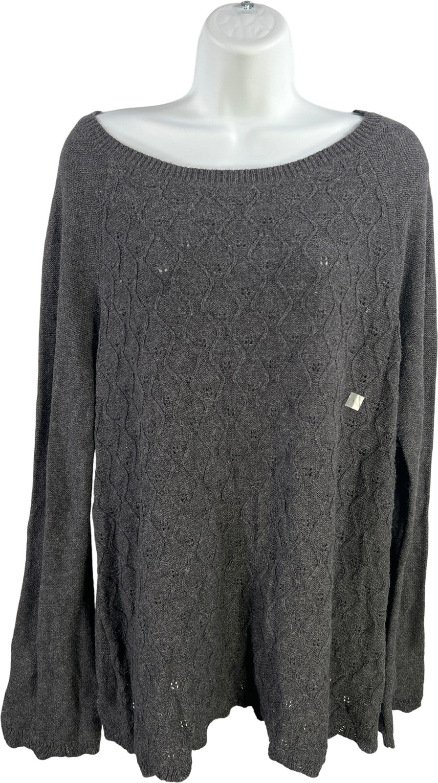 LOFT Women’s Gray Cable Knit Long Sleeve Sweater - L