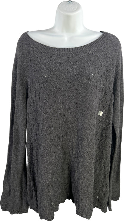 LOFT Women’s Gray Cable Knit Long Sleeve Sweater - L