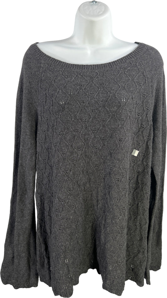 LOFT Women’s Gray Cable Knit Long Sleeve Sweater - L