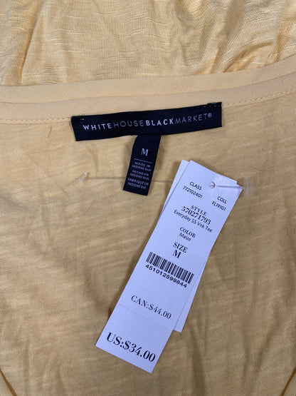 White House Black Market Women’s Yellow Everyday Short Sleeve V-Neck Tee - M