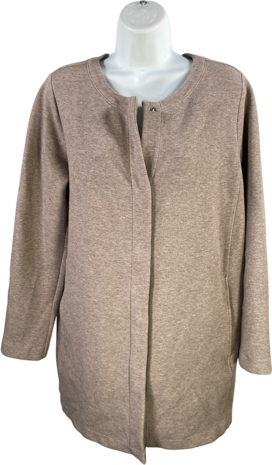 Pure J.Jill Women’s Gray/Beige Long Sleeve Snap Button Sweater Jacket - S