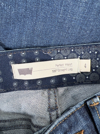 Levi’s Women’s Medium Wash Perfect Waist 525 Straight Leg Denim Jeans - 4