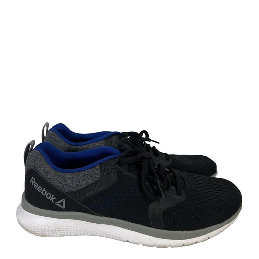 Reebok Men's Black/Blue Lace Up Athletic Shoes - 8