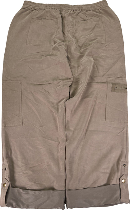 Chico’s Women’s Light Brown Cargo Roll Tab Ankle Lightweight Pants - 2/US 8