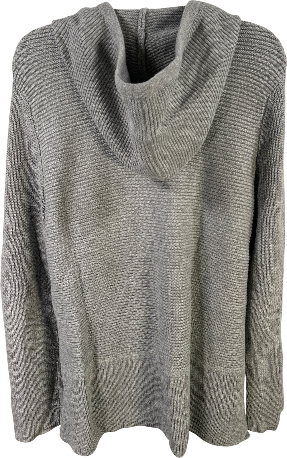 J.Jill Women’s Gray Long Sleeve Full Zip Hooded Sweater Jacket - M