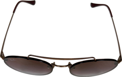 Ray-Ban Brown/ Rose Gold Round Double Bridge Sunglasses