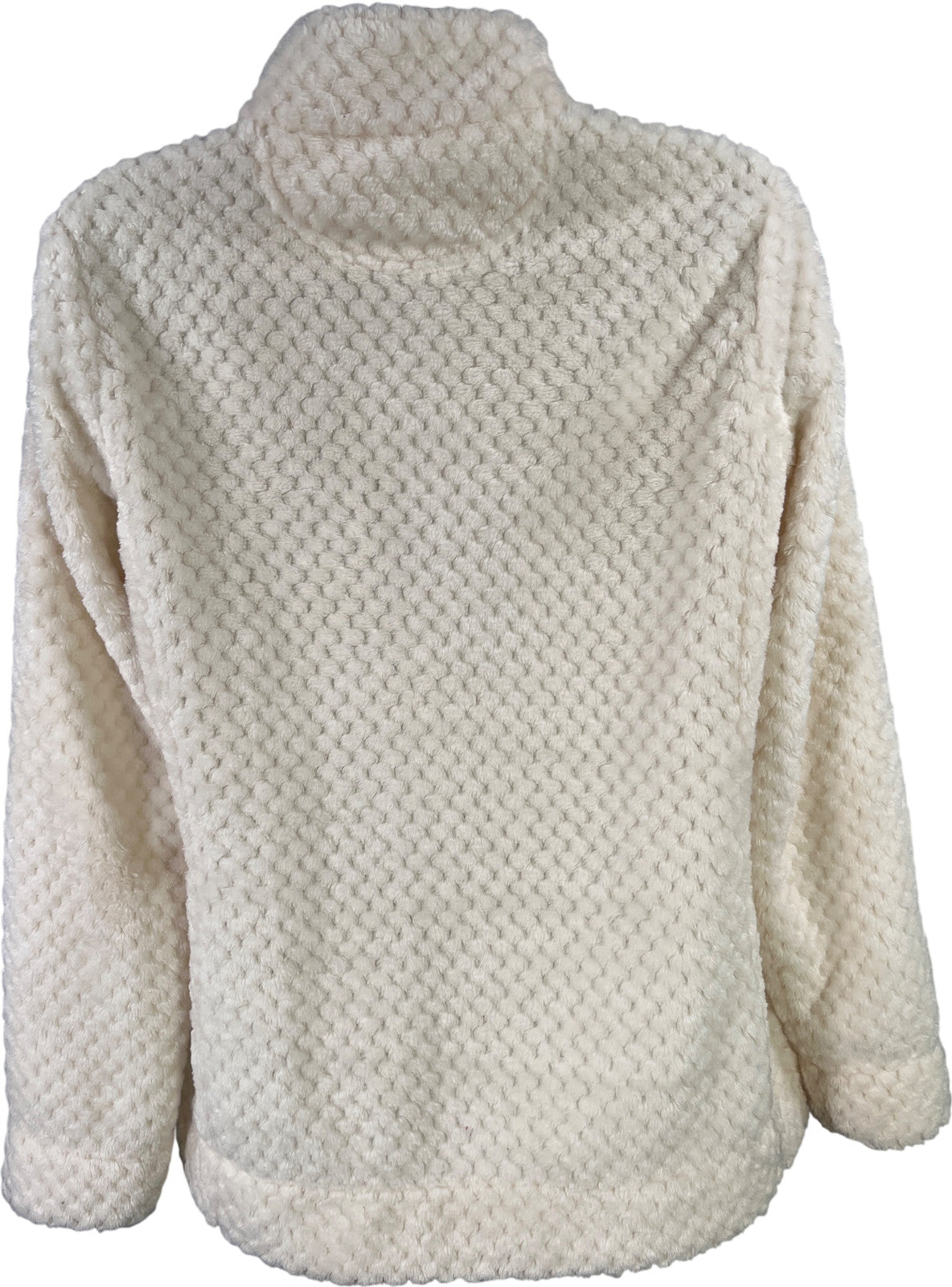 Calvin Klein Women’s Ivory/White Soft Plush Fleece Full Zip Jacket - S