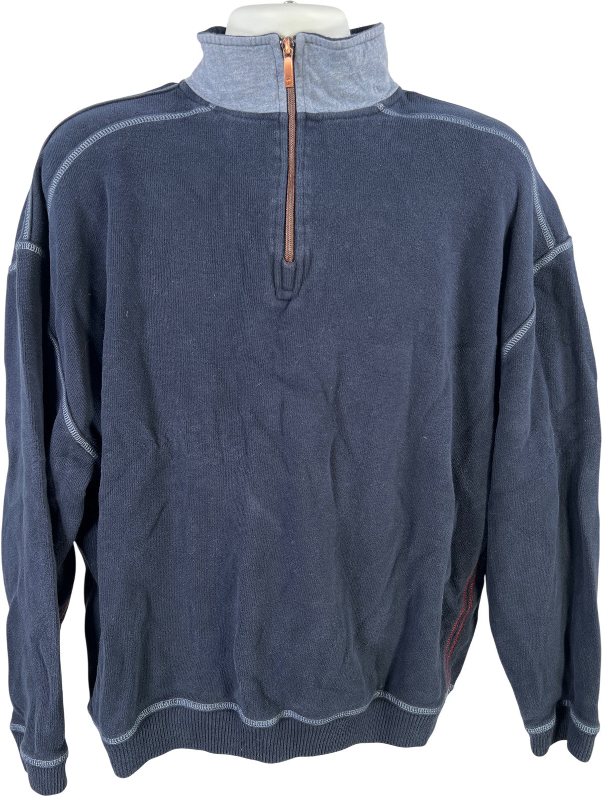 Tommy Bahama Men’s Blue Long Sleeve 1/4 Zip Pullover Sweater - XL