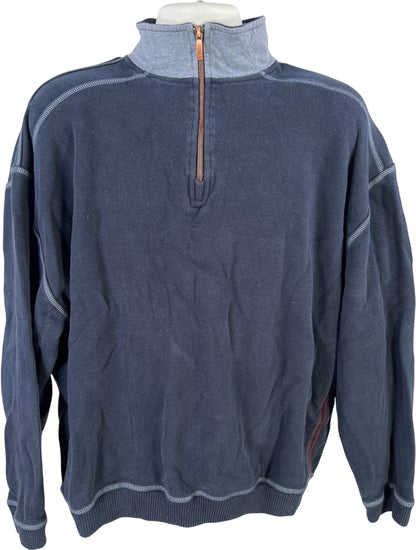 Tommy Bahama Men’s Blue Long Sleeve 1/4 Zip Pullover Sweater - XL
