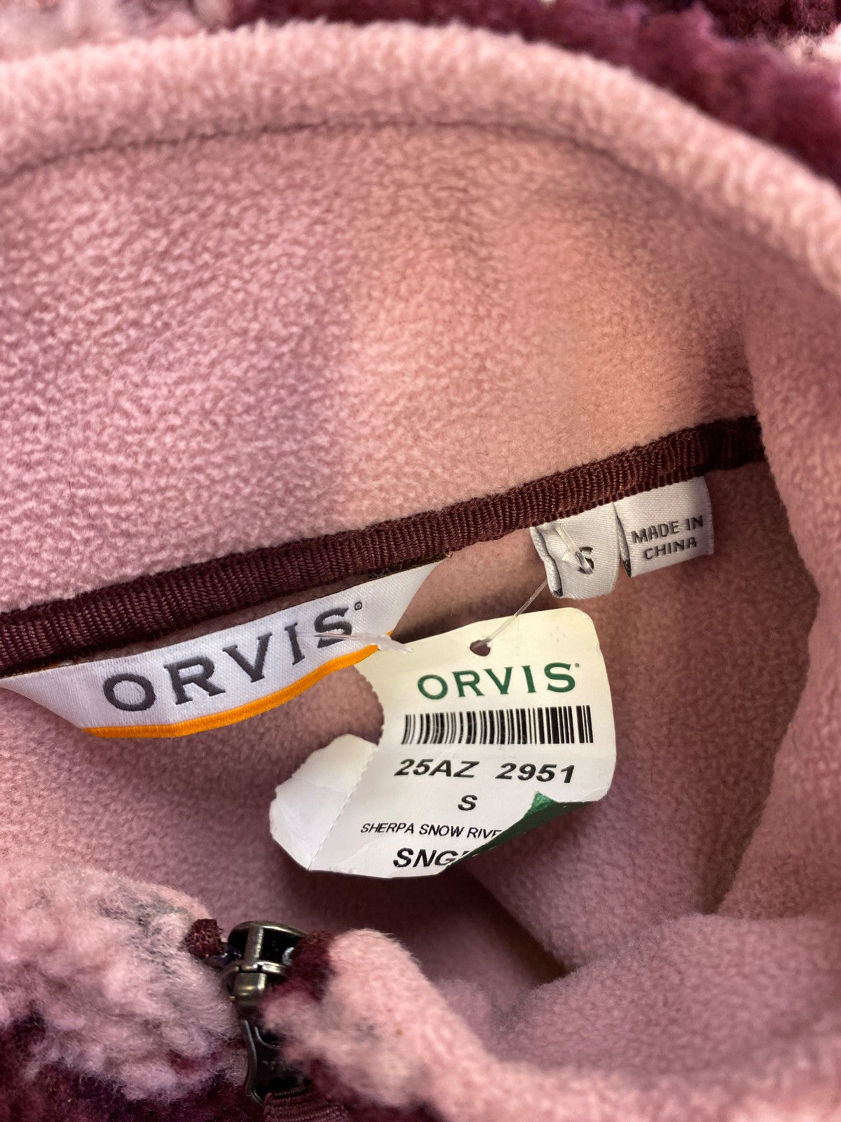 Orvis Women’s Pink/Purple 1/4 Zip Pullover Sherpa Jacket - S