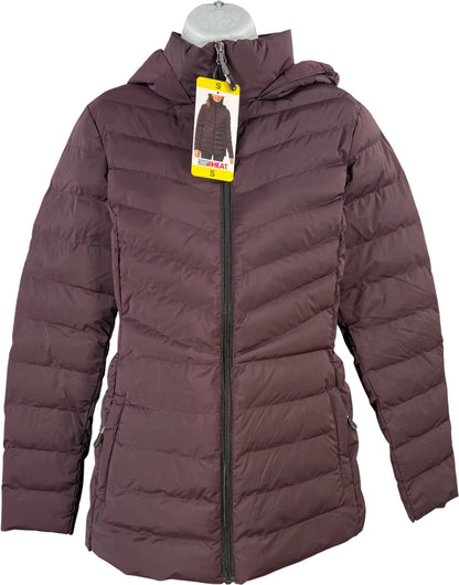 32 Degree Heat Women’s Purple Acai Full Zip Hooded Puffer Jacket - S