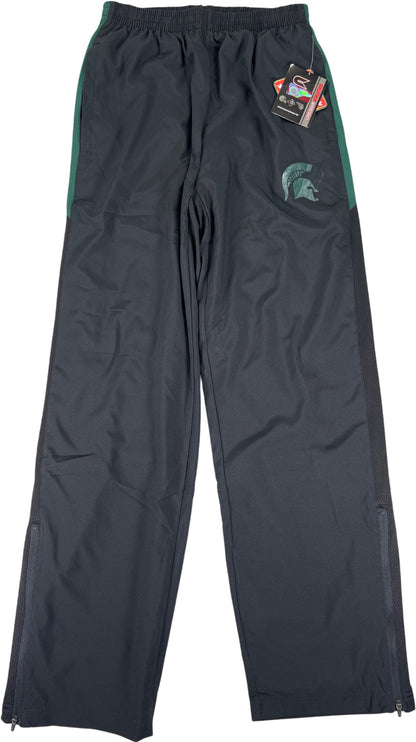 Colosseum Athletics Men’s Black/Green MSU Windbreaker Athletic Pants - S