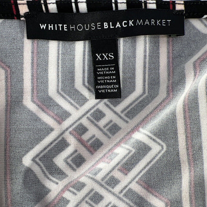White House Black Market Women's Black 3/4 Sleeve Tunic Top - XXS