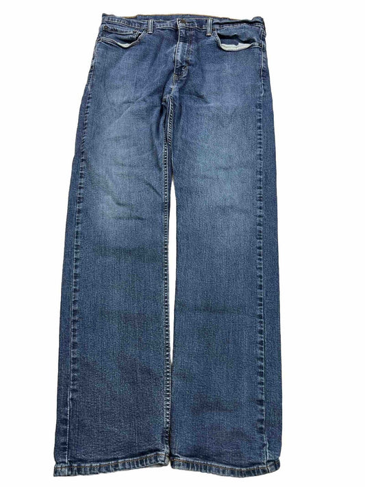 Levi's Men's Medium Wash 505 Straight Leg Denim Jeans - 38x34