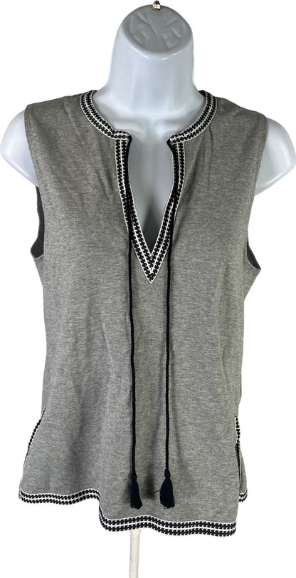 NEW J.Crew Women’s Gray Tassel V-Neck Sleeveless Tank Top - XS