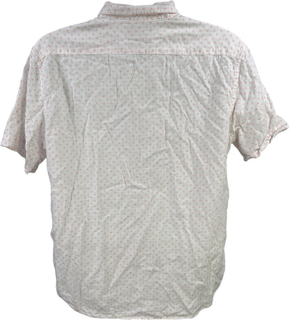 Banana Republic Men’s White/Pink Short Sleeve Slim Fit Button Up Shirt - L