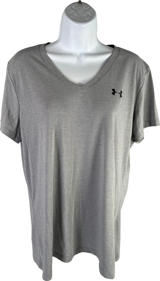 Under Armour Women’s Gray Short Sleeve Threadborne V-Neck T-Shirt - L