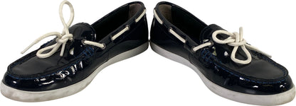 Cole Haan Women’s Blue Patent Nantucket Camp Moc Boat Shoes - 8.5