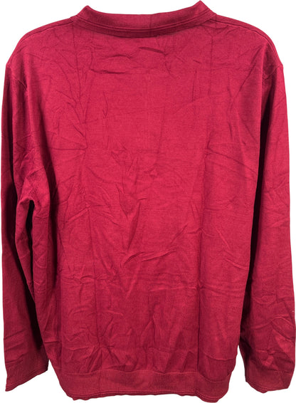 Coofandy Men’s Red/Burgundy 1/4 Zip Long Sleeve Pullover Sweater - 3XL