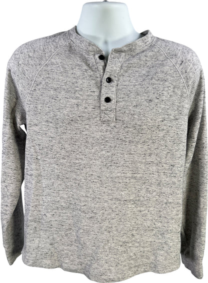 Banana Republic Men’s Gray Brushed Waffle Knit Long Sleeve Sweater - M