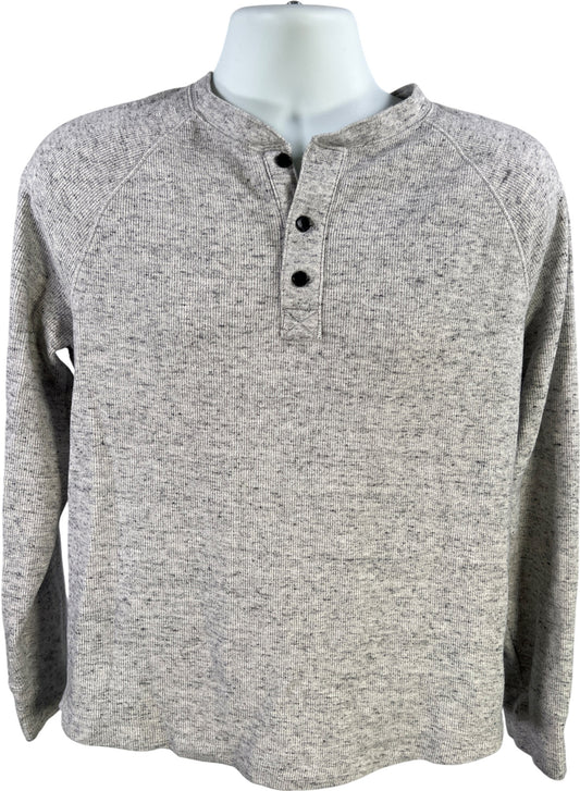 Banana Republic Men’s Gray Brushed Waffle Knit Long Sleeve Sweater - M